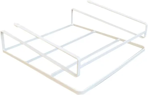 Miniatura 2 de Cesta debajo del estante para laptop, sin taladrar debajo del gabinete, organizador de alambre de metal, soporte de almacenamiento de escritorio