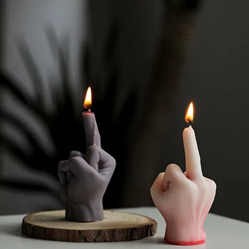 Miniatura 4 de Paquete de 2 moldes de silicona con forma de dedo medio, moldes de gestos para hacer velas, resina, jabón, fundición de pastel, chocolate, moldes