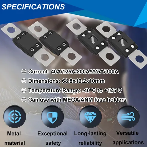 Miniatura 4 de smseace Fusible MEGA de 40 A, fusible de perno de alta corriente, fusible AMG de 40 amperios para vehículos de construcción, camiones, barcos