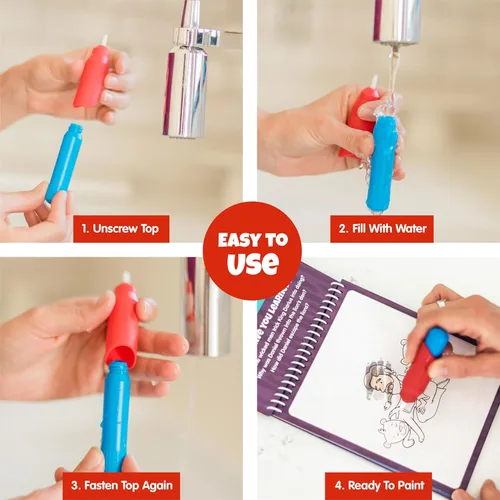 Miniatura 3 de 10 Pinceles de Agua Multicolor, Juego de Pinceles para Pintar con Agua, Bolígrafos de Repuesto Water Doodle Wow de Kanga Toys para Libros de Dibujo