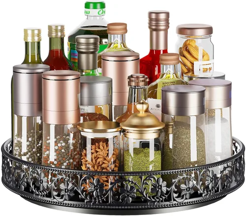 Miniatura 9 de Lazy Susan - Organizador giratorio de 10 pulgadas, estante de especias giratorio de 360 grados Lazy Susan para gabinete, mesa de comedor, encimera