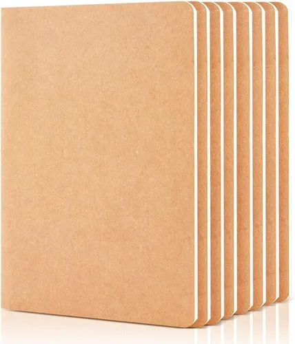 feela Paquete de 8 cuadernos de papel kraft sin forro, bloc de notas en blanco para dibujar y escribir, cuaderno de bocetos pequeño diario de viaje