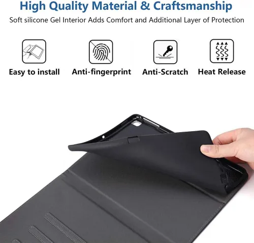 Miniatura 5 de Funda para Samsung Galaxy Tab A8 de 10.5 pulgadas (SM-X200/X205/X207), funda delgada de piel sintética con función de encendido y apagado automático