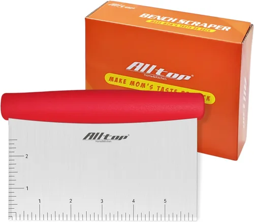 Miniatura 9 de ALLTOP Raspador y picador de banco para cocina, utensilio esencial para hornear, de acero inoxidable, para pasteles, masas, alimentos