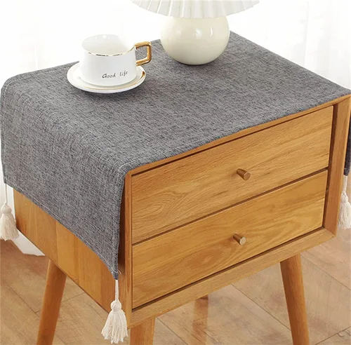 Miniatura 13 de Mantel de tela para mesita de noche, antideslizante, a prueba de polvo, gabinete de TV, refrigerador, lavadora, toalla cuadrada universal pequeña