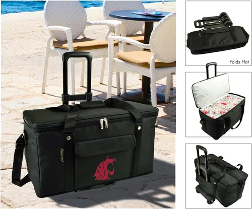 Miniatura 2 de Enfriador de viaje con licencia con ruedas, capacidad para 64 latas, enfriador plegable a prueba de fugas, diseñado y aprobado de calidad