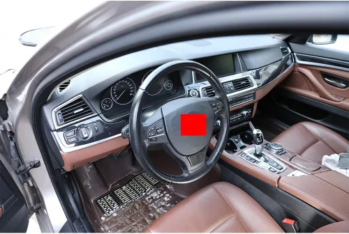 Miniatura 5 de YIWANG - Pegatina de fibra de carbono para el interior del volante, para BMW Serie 5 F10 F18 2011-2017