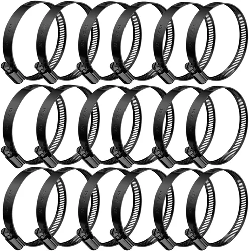 Miniatura 10 de BOTTEN 15 piezas Abrazadera de manguera negra, 1-1/3" - 2-1/4" (33-57mm) Abrazaderas de manguera de acero inoxidable 304, juego de surtido