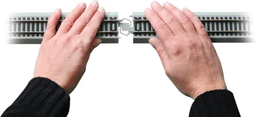 Miniatura 3 de Bachmann Trenes - PISTA E-Z A PRESENTACIÓN #6 REMOTO CRUZADO TORNOUT - IZQUIERDA (1/caja) - Riel Níquel plateado con plataforma gris - Escala HO