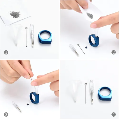 Miniatura 39 de Joyería de cremación para cenizas, geometría, estilo simple, anillo conmemorativo para cenizas, soporte para cenizas con kit de relleno, anillo