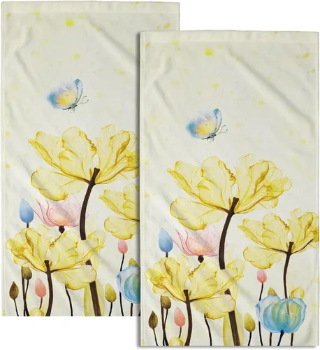 Miniatura 33 de Giwawa Juego de 2 toallas de mano con diseño floral de cerezo, suaves y absorbentes, para baño, cocina, hotel, spa, decoración Flor de cerezo rosa