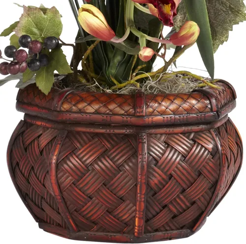 Miniatura 3 de Cymbidium con jarrón decorativo, arreglo de seda