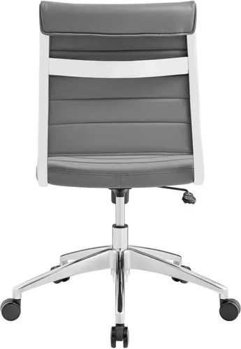 Miniatura 7 de LexMod Jive silla de oficina ejecutiva acanalada respaldo alto, Poliuretano, Gris