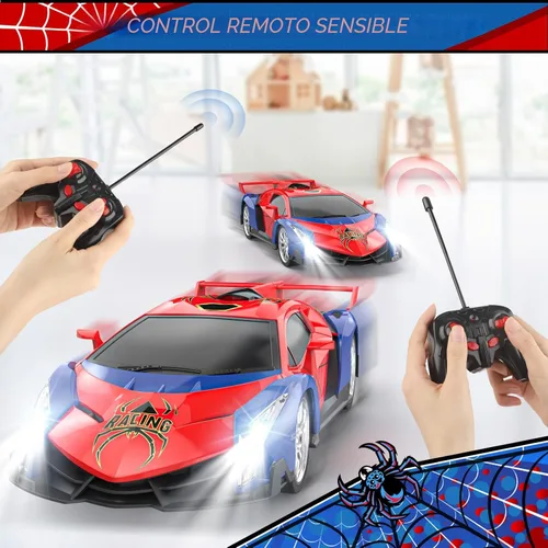 Miniatura 5 de Growsland Coche de Control Remoto para Niños, Coches RC para Niños 1:18 Vehículo Eléctrico Juguete Coche de Carreras Hobby con Luces y Controlador