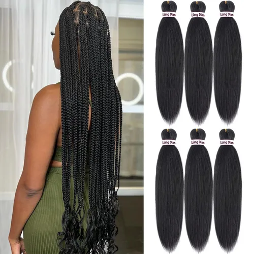 Miniatura 35 de Liang Dian Cabello para hacer trenzas, Cabello estirado para hacer trenzas, 12 pulgadas, 8 paquetes, color ombre púrpura, para sellar en agua