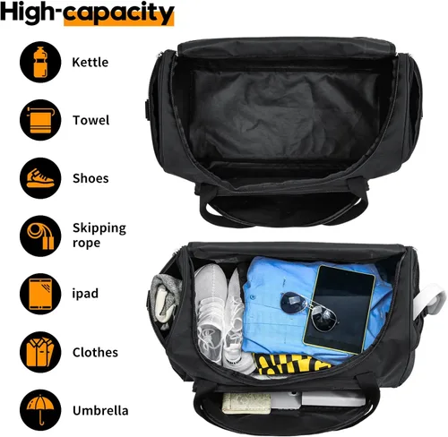Miniatura 3 de Bolsa de gimnasio para hombre, 55 L, duradera, grande, para viajes, entrenamiento, fitness