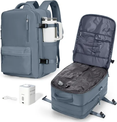 Miniatura 9 de VGCUB Mochila grande de viaje para trabajo, negocios, mochila para computadora portátil aprobada para vuelo, para mujeres y hombres, mochila