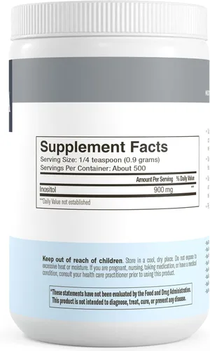 Miniatura 7 de FREEDA Polvo puro de mio-inositol – Vitamina B8 para hormonas, estado de ánimo y salud celular – Apoya la fertilidad, la concentración, la energía