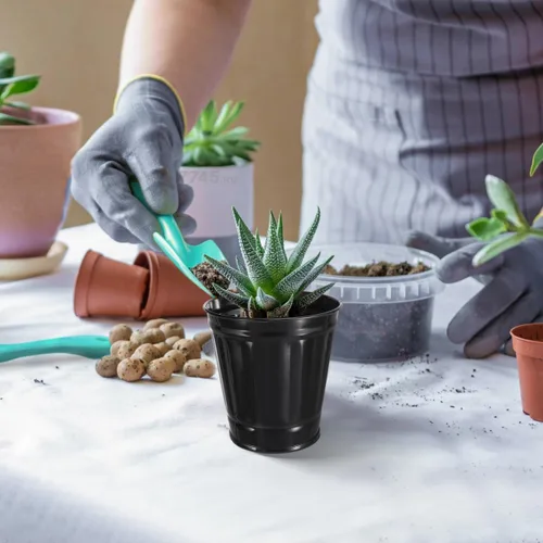 Miniatura 9 de ULTECHNOVO Bote de basura pequeño con tapa, papelera de escritorio para escritorio, oficina, cocina y maceta, contenedor compacto de basura de mesa