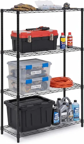 Miniatura 8 de Honey-Can-Do Estantes ajustables de 3 niveles de alta resistencia, estante de almacenamiento de metal con capacidad de 250 lb, blanco, 14" de ancho