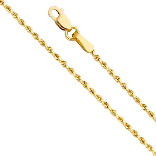 Miniatura 3 de Cadenas de cuerda pesada de oro macizo de 14 quilates (opciones seleccionadas)