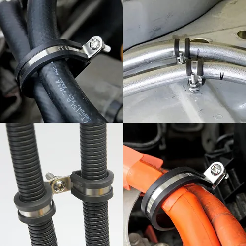 Miniatura 7 de Abrazaderas de cable de 5/8 pulgadas con pernos y tuercas M6 x 0.787 in, abrazaderas de cable de acero inoxidable 304, abrazadera aislada