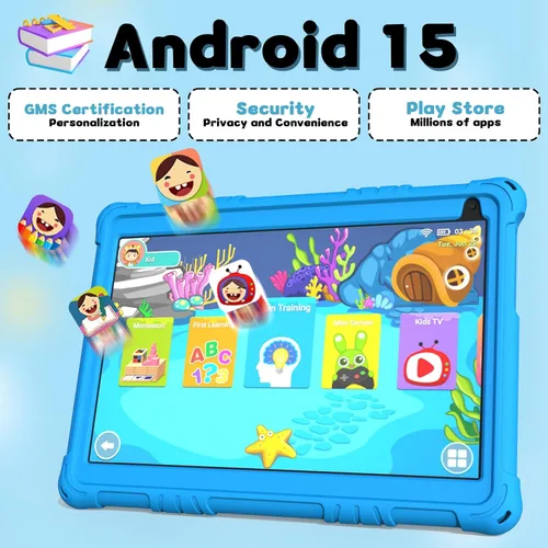 Miniatura 3 de Tablet Android 15 para niños, tabletas de 10 pulgadas para niños, 8 GB RAM 32 GB ROM 1 TB expandible, tableta para niños pequeños con control