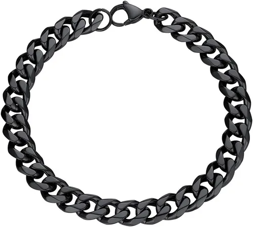 PROSTEEL Pulseras de eslabones cubanos de acero inoxidable 316L para hombre, tono doradonegroplateado, joyería hipoalergénica, 7.5 pulgadas8.26