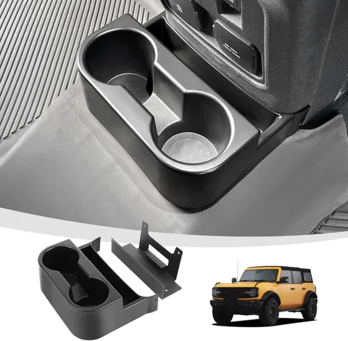 JeCar Portavasos trasero extraíble doble organizador de almacenamiento compatible con Ford Bronco de 4 puertas 2021-2023