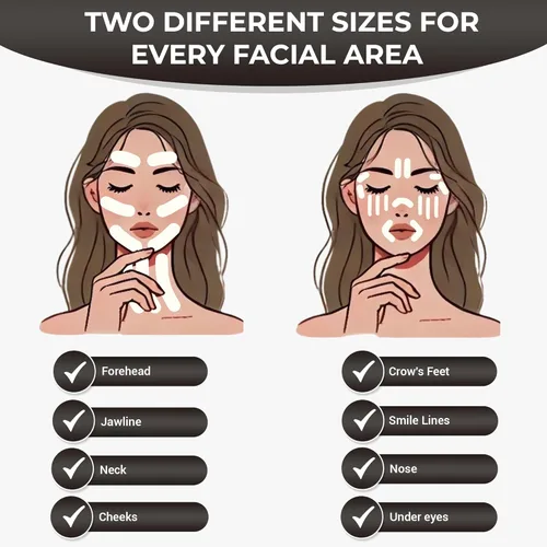 Miniatura 6 de Cinta facial de silicona Cinta facial antiarrugas 2 rollos con diferentes anchos para un ajuste personalizado Cinta tonificante, reafirmante
