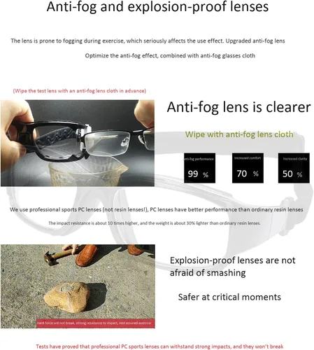 Miniatura 5 de SooGree Gafas Deportivas de Squash y Racquetball, Gafas de Baloncesto, Correa Ajustable, Resistente al Impacto