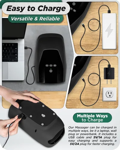 Miniatura 6 de Lunix LX29 Masajeador de manos eléctrico inalámbrico con Shiatsu, calor y compresión, terapia de puntos de presión para artritis, alivio del dolor