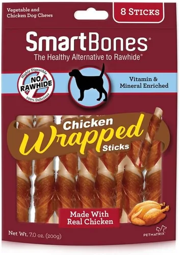 Miniatura 7 de SmartBones SBCW-02958 Mini palillos de pollo envueltos en pollo (15 piezas), Mini, 6.6 onzas (paquete de 1)