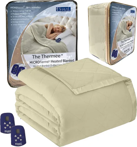Miniatura 21 de Thermee Manta térmica de microfranela tamaño Queen – 10 ajustes, programable, calentamiento rápido, cuadros rústicos