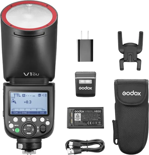 Miniatura 12 de Godox V1Pro-S TTL - Flash de cámara de cabeza redonda de iones de litio, potencia de 76 W, 100 tomas continuas de potencia completa, inalámbrica