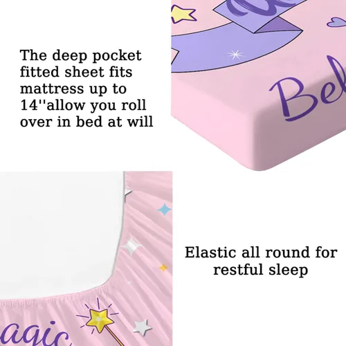 Miniatura 36 de MUSOLEI Sábana bajera ajustable de hongos, ropa de cama de hongos, decoración de hongos para niños, niños; juego de sábanas individuales; 1 sábana