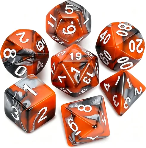 Miniatura 22 de QMAY DND Juego de Dados - 7 Piezas de Dados Poliédricos con Bolsa de Dados D&D para Mazmorras y Dragones, RPG, MTG, Juegos de Rol