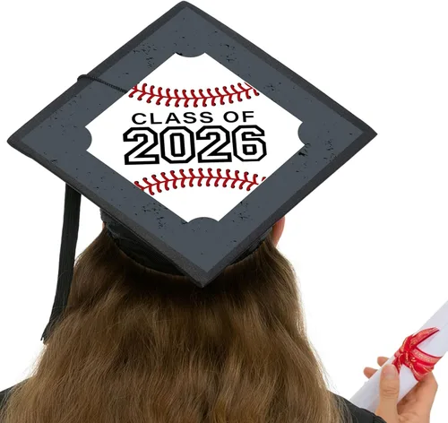 Miniatura 4 de Big Dot of Happiness Béisbol de graduación - Kit de decoración de gorra de graduación 2026 - Cubierta de gorra de graduación