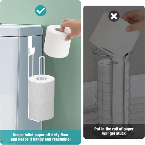 Miniatura 60 de Conworld Soporte de pared para almacenamiento de papel higiénico, dispensador portarrollos de papel higiénico sobre el tanque de reserva
