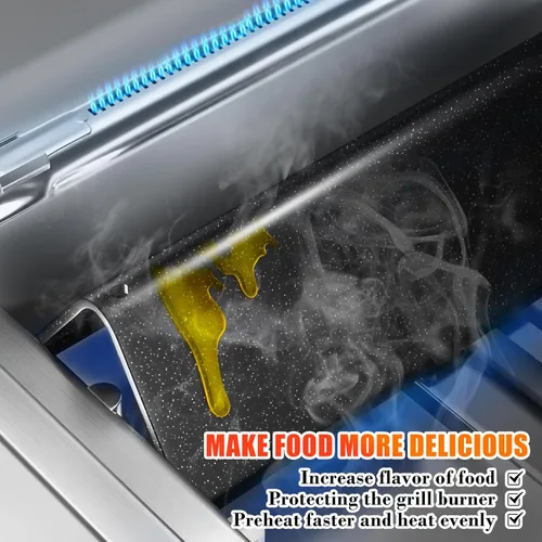 Miniatura 6 de Hisencn 7635 Barras aromatizantes, 69785 Quemador de parrilla para Weber Spirit I y II 200 con control frontal, Spirit E210 E220 S210 S220