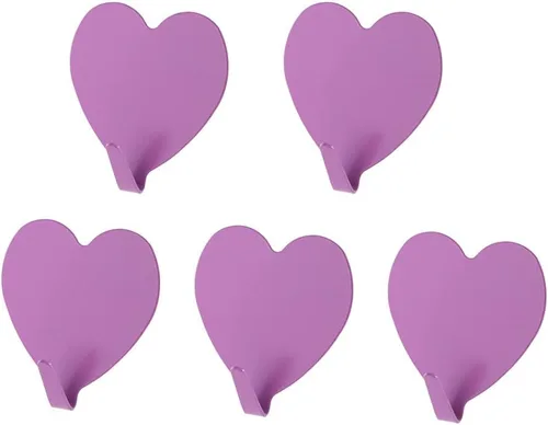 Miniatura 10 de Gancho de pared autoadhesivo en forma de corazón, gancho para puerta, ganchos decorativos fuertes de acero inoxidable para cocina y baño