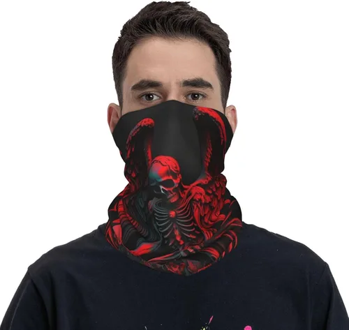 Miniatura 2 de HERRECX skull grim reaper skeleton angel god red Neck Gaiter Face Cover Scarf Balaclava Bandana for Women Men Gaiter Mask for Motorcycle Cycling