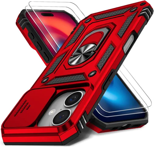 Miniatura 15 de Funda HakkTaoo para iPhone 13/iPhone 14 de 6.1 Pulgadas con Funda Deslizante para Cámara + Protector de Pantalla (2 Paquetes), Funda Protectora a