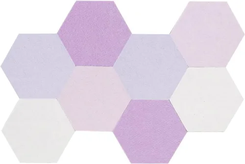 Miniatura 11 de LAJAR 8 Piezas de Azulejos Hexagonales de Fieltro para Tablero de Anuncios, Azulejos de Fieltro Autoadhesivos para Pared para Fotos, Imágenes, Negro