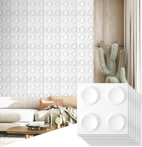 Paquete de 12 paneles de pared 3D para decoración de pared interior, paneles de pared decorativos para oficina, sala de estar, dormitorio, vestíbulo
