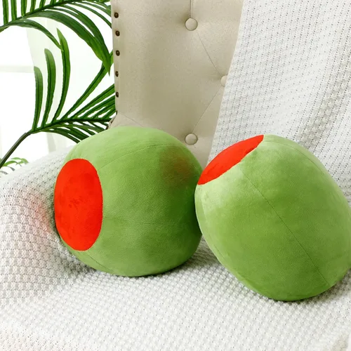 Beeveer Bonita almohada de olivo de olivo decorativa Kawaii para decoración de habitación, regalos de frutas, peluches para abrazar, cojín suave y