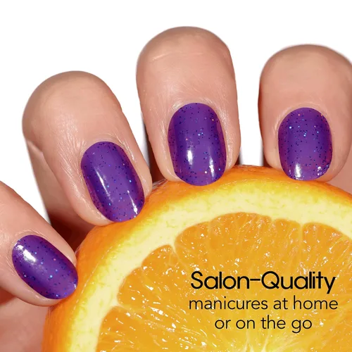 Miniatura 2 de Color Street Tiras de uñas Wild Grape – Brillantina índigo transparente brillante – Capa sobre otros tonos de acabado brillante – 16 tiras de doble