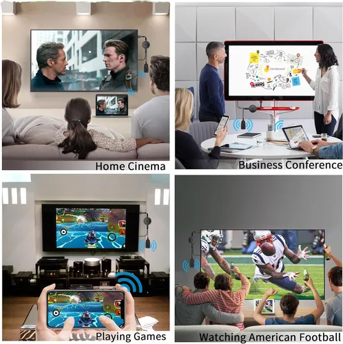 Miniatura 7 de Adaptador Dongle de Visualización HDMI Inalámbrico 4K 1080P, Transmisión WiFi de Películas, Receptor para i-Phone, i-Pad, iOS, Android, Tablet, Negro
