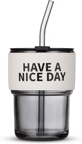 Miniatura 15 de BLUEPOLAR - Vaso de agua de vidrio de 13 oz/400 ml con popote y tapa sellada para llevar, vaso de café helado de pared gruesa, vaso de vidrio