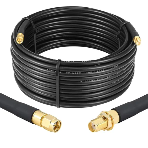 Miniatura 14 de XRDS -RF Cable SMA de 1 pie, cable de extensión SMA con conector SMA macho a SMA hembra de 50 ohmios KMR240 cable coaxial SMA de baja pérdida